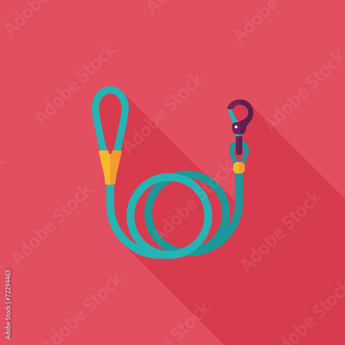 Pet dog lead flat icon with long shadow,eps10