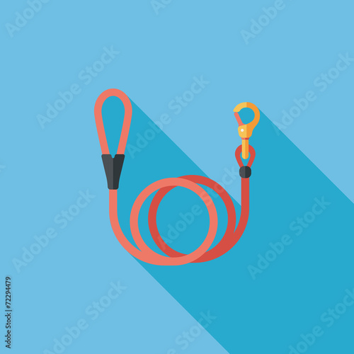 Pet dog lead flat icon with long shadow,eps10