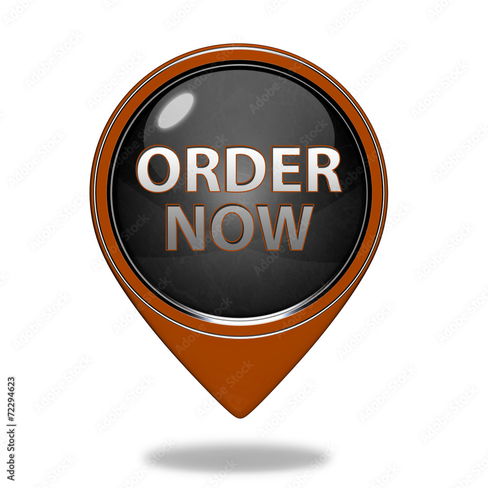 Order now pointer icon on white background Order now pointer icon on white background