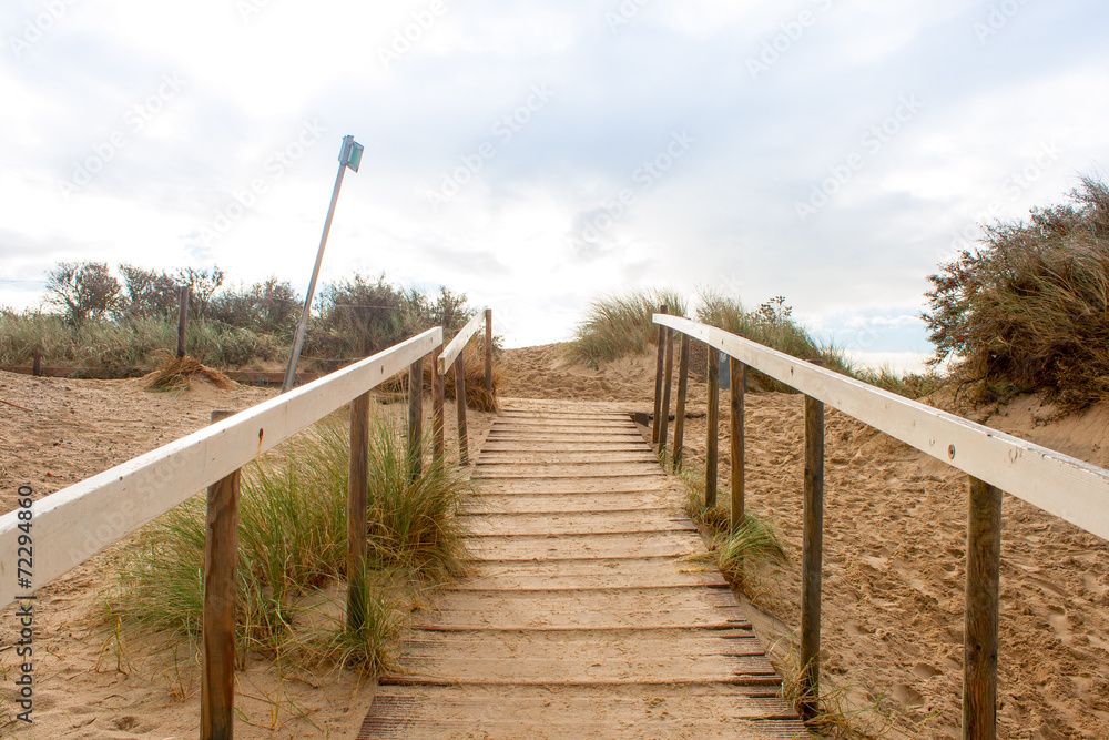 stairs lead to the top of the dunes