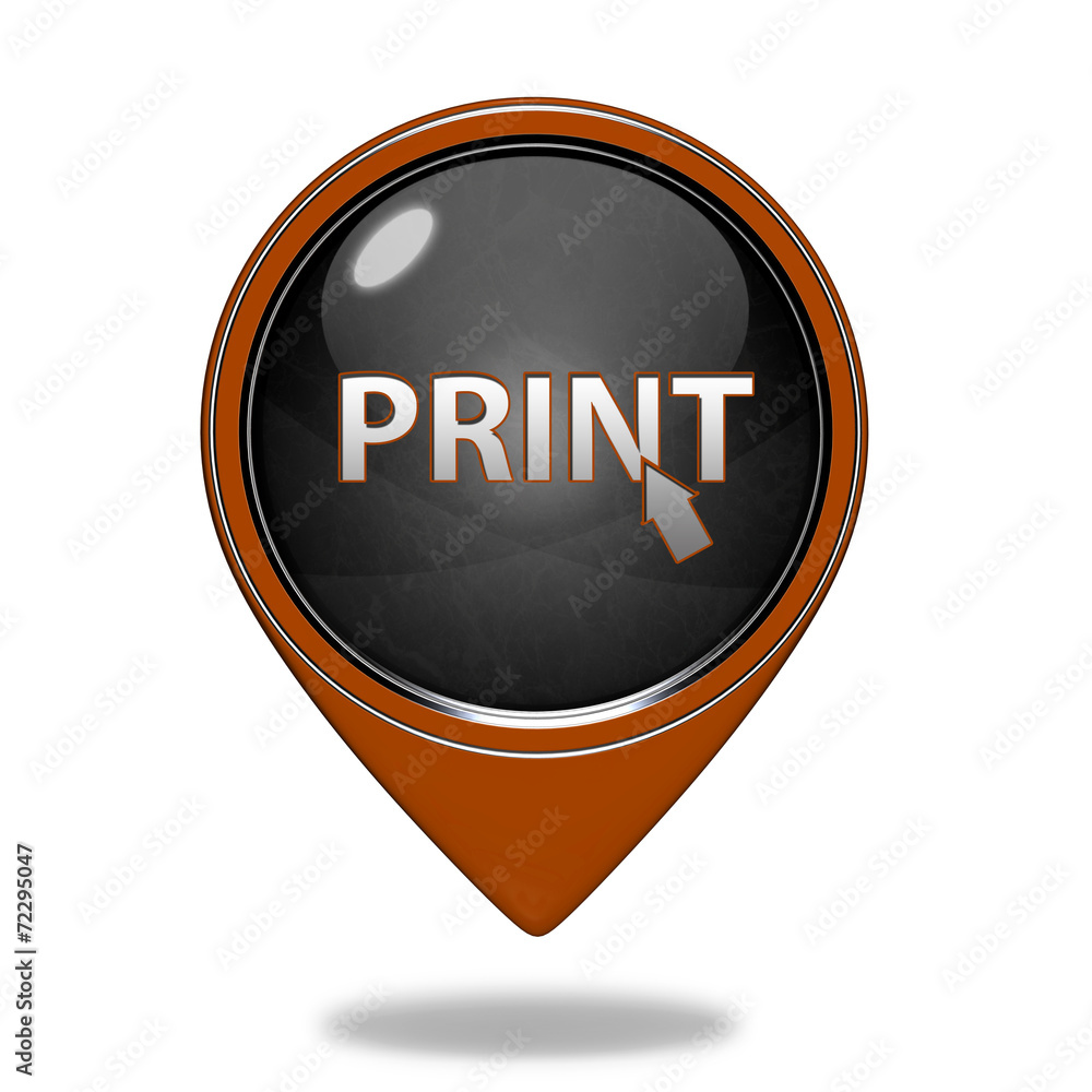 Print pointer icon on white background Print pointer icon on white background