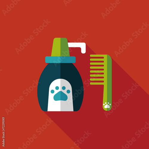 Pet shampoo flat icon with long shadow,eps10