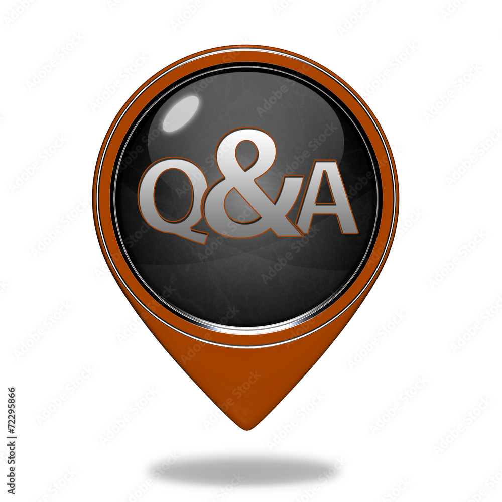 Q&A pointer icon on white background Q&A pointer icon on white background
