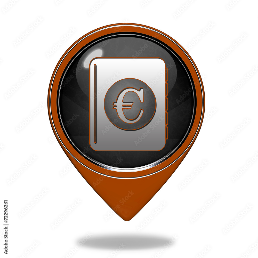 euro money book pointer icon on white background euro money book pointer icon on white background