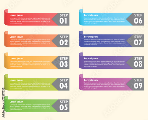 Set of colorful bookmarks, Infographics background