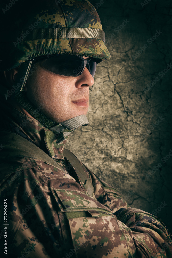 Obraz premium Portrait of young soldier