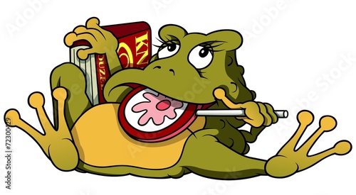 Frog With Lollypop And Book