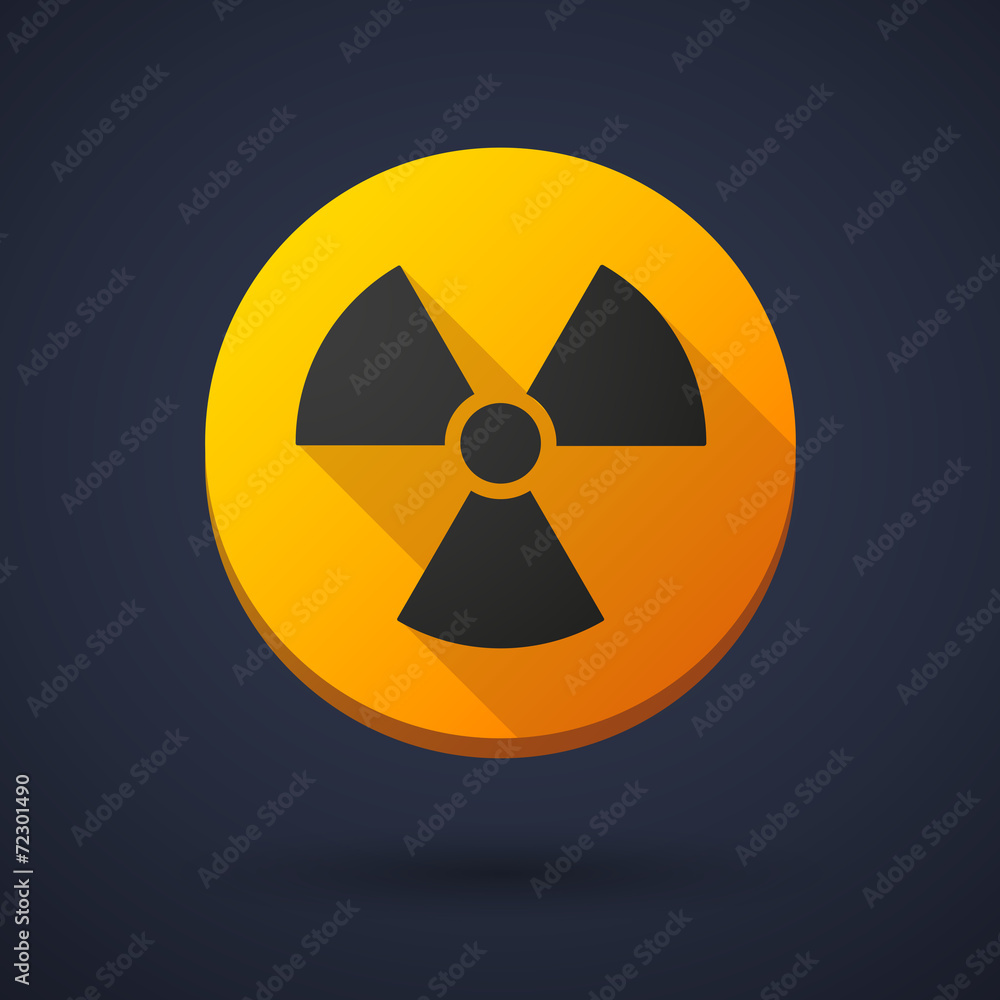 Long shadow round icon with a readioactivity sign Long shadow round icon with a readioactivity sign