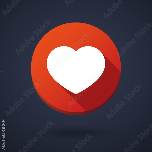 Long shadow round icon with a hearth