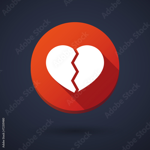 Long shadow round icon with a hearth