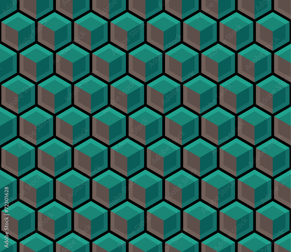 Fototapeta premium A green seamless hexagonal pattern
