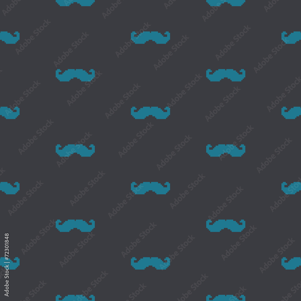 A seamless background of a pixel art mustache pattern A seamless background of a pixel art mustache pattern