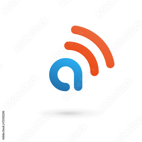 Letter A wireless logo icon design template elements