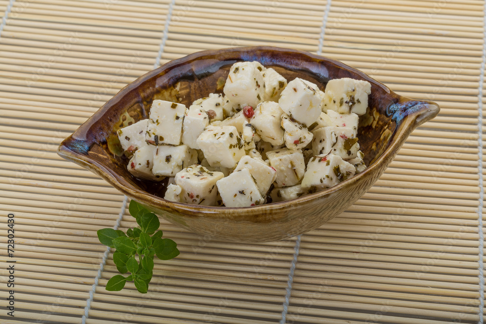 Cheese with spices and oil Cheese with spices and oil