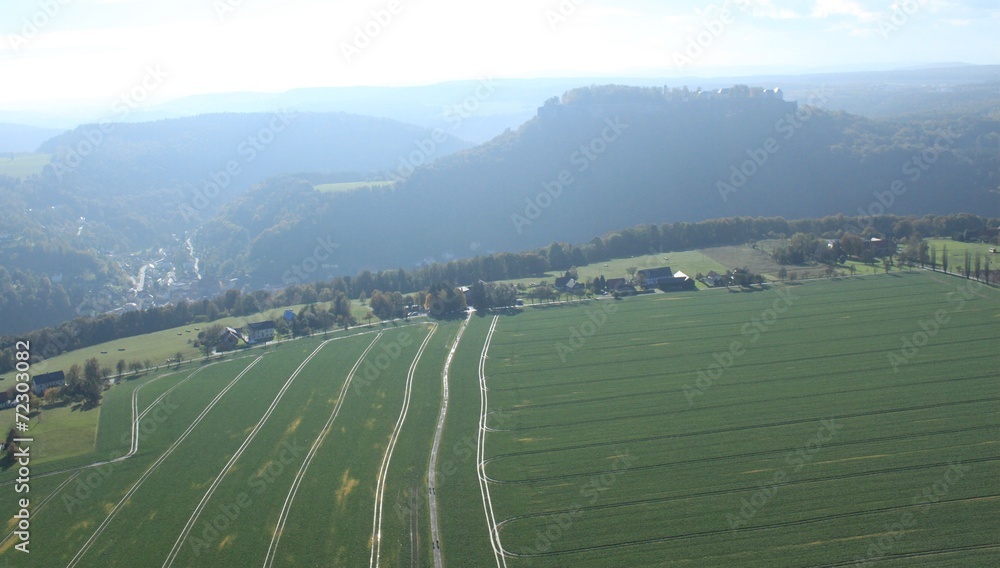 Blick vom Lilienstein hinüber zum Königstein