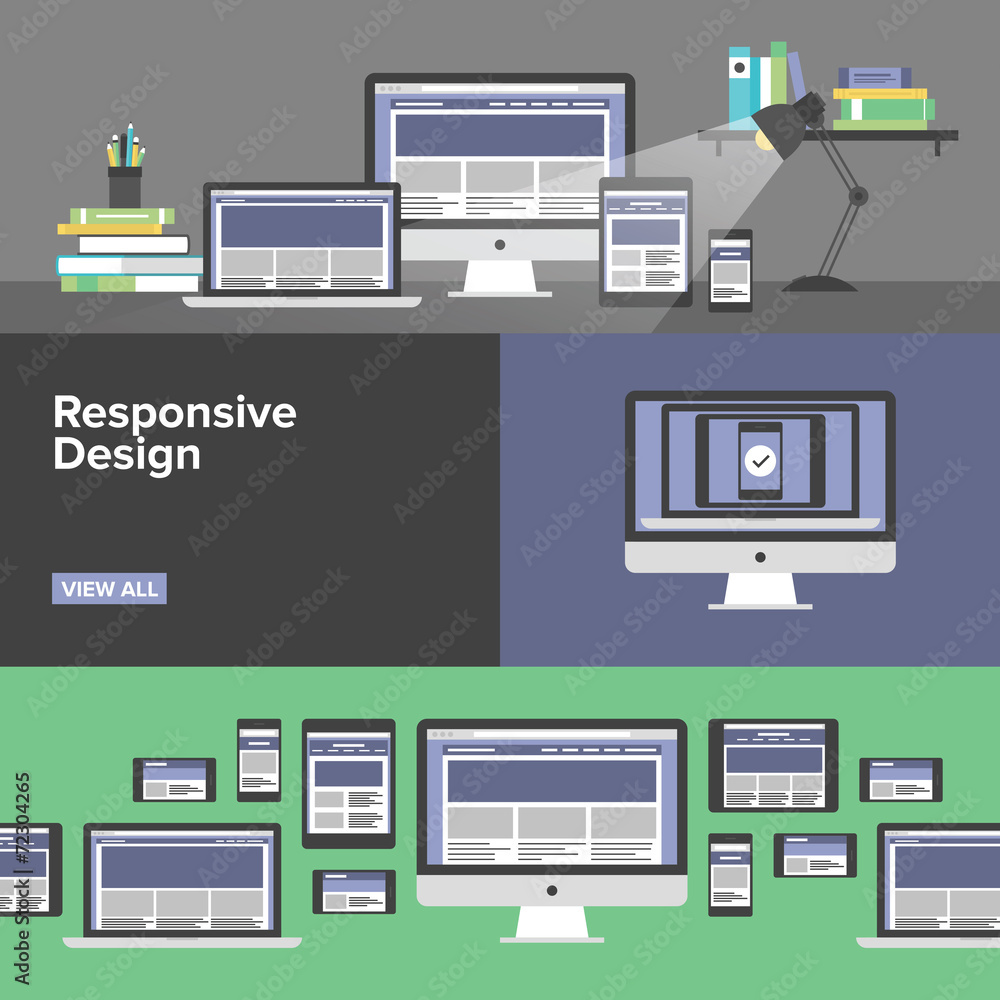 Responsive web design flat banners