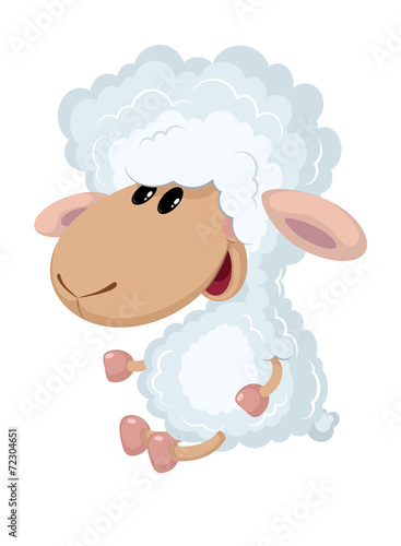 little lamb sits