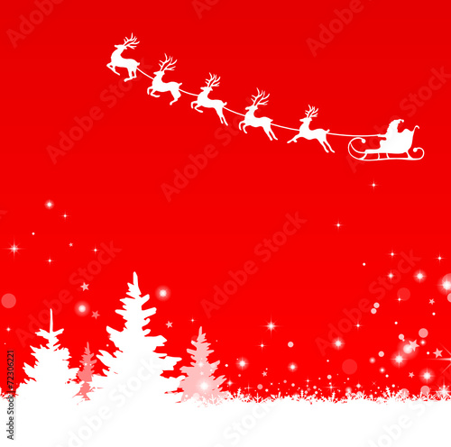 Weihnachten Rentierschlitten Bäume