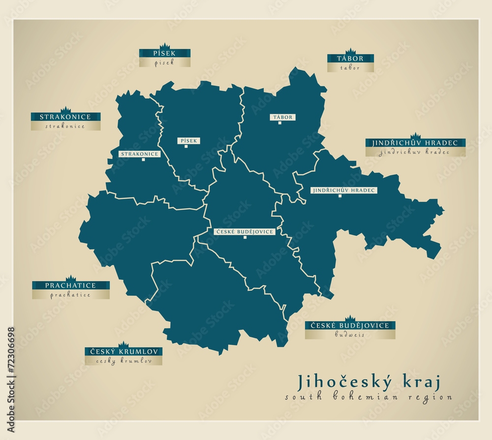 Modern Map - Jihocesky kraj CZ