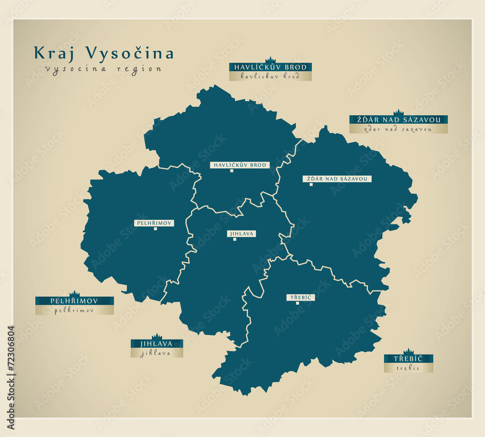 Modern Map - Kraj Vysocina CZ