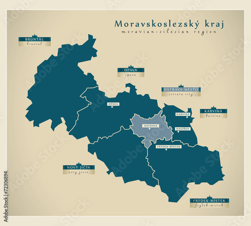 Modern Map - Moravskoslezsky kraj CZ