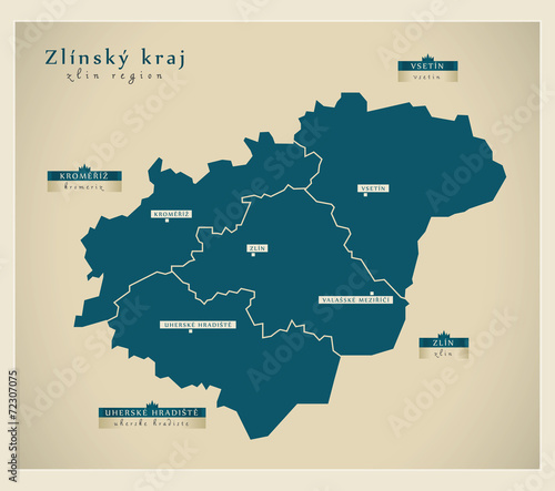 Modern Map - Zlinsky kraj CZ photo