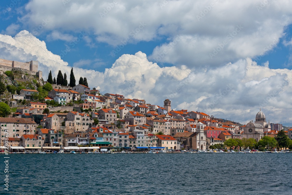 Obraz premium Sibenik, Chorwacja widok z morza