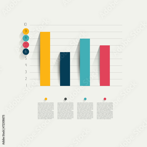 Example of business flat design graph.