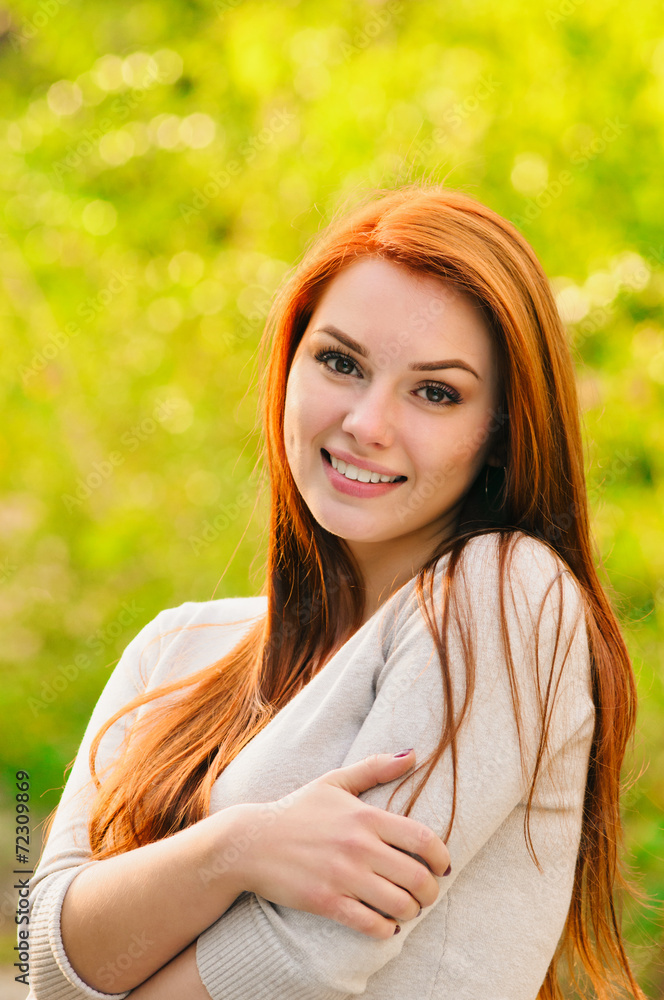 woman in autumn park