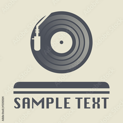 Turntable icon or sign