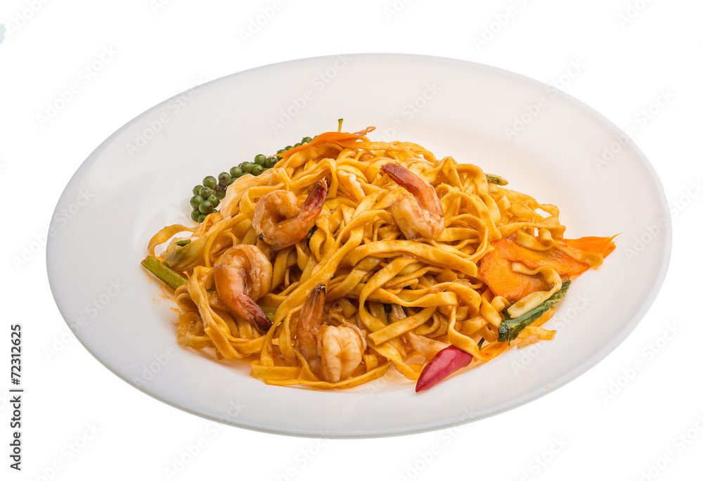 Fried noodles with shrimps