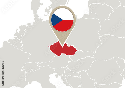 Czech Republic on Europe map