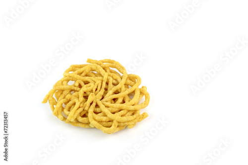 Crispy Noodles isolated on white background