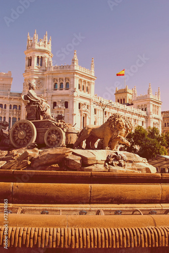 Cibeles Fountain in downtown Madrid, Spain