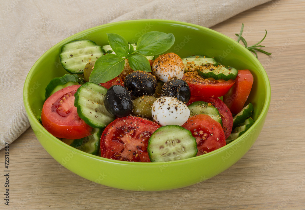 Salad with mozzarella and tomatoes Salad with mozzarella and tomatoes