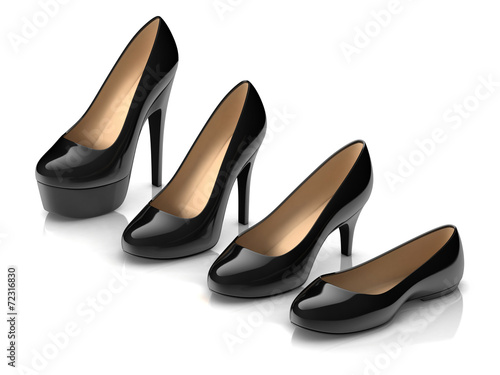 set of different high heel shoes