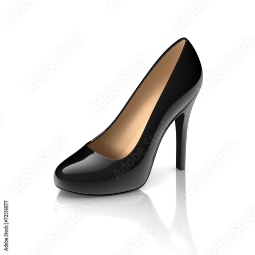 black high heel shoe 3d