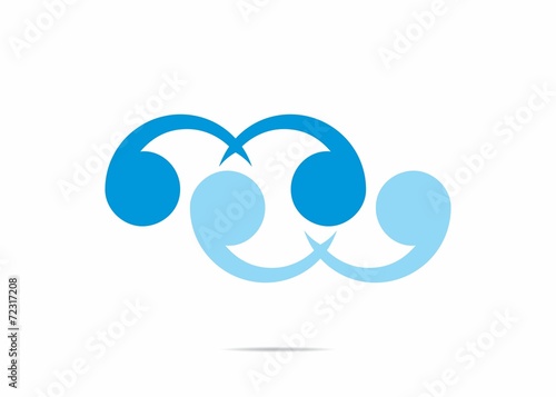 cloud, letter m, w, logo, symbol, simple, design, vector
