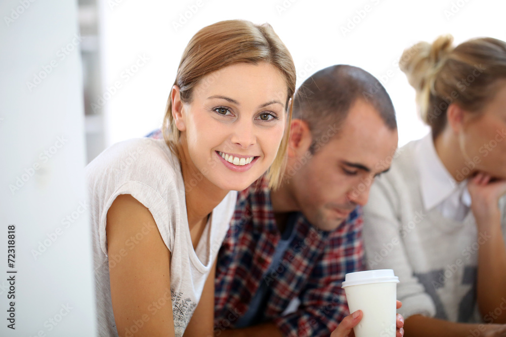 Portrait of student girl amongst group Portrait of student girl amongst group