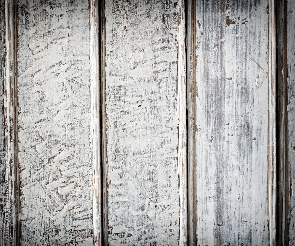 Fototapeta premium Old white wood plank background