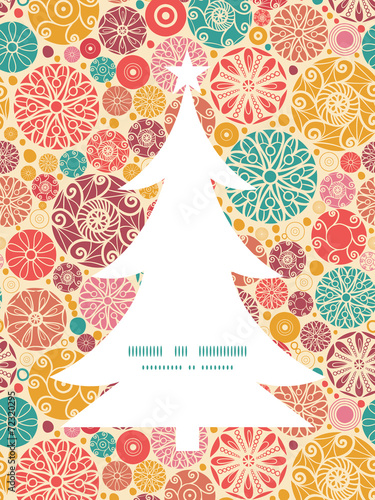 Vector abstract decorative circles Christmas tree silhouette
