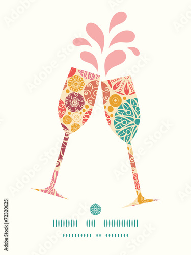 Vector abstract decorative circles toasting wine glasses