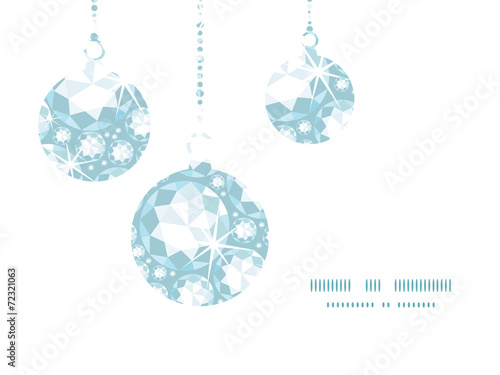 Vector shiny diamonds Christmas ornaments silhouettes pattern