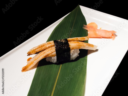 Sushi on white dish photo