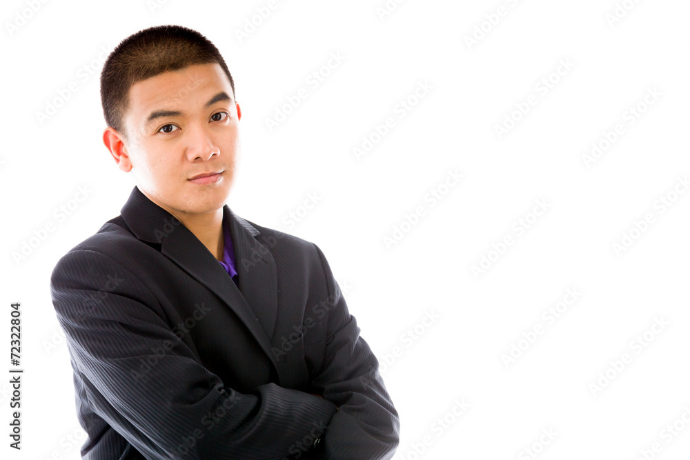 model isolated on plain background happy smiling arms crossed model isolated on plain background happy smiling arms crossed