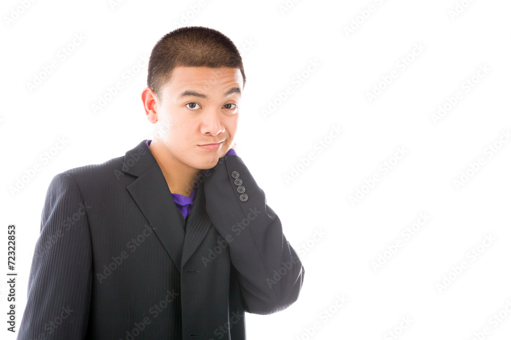 model isolated on plain background bored upset model isolated on plain background bored upset