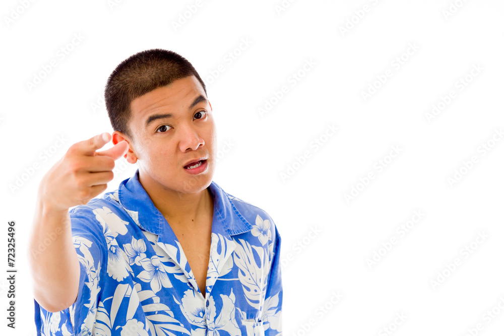 model isolated on plain background nagging scolding with finger model isolated on plain background nagging scolding with finger