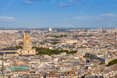 Birds eye view from Eiffel Tower on Paris, France © evannovostro