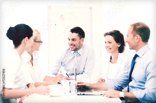 business team having meeting in office