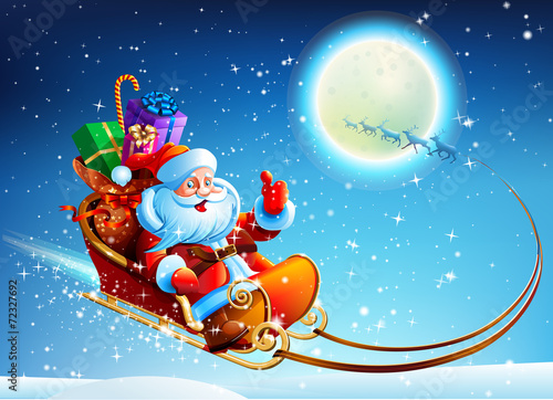 Santa Claus in a sleigh